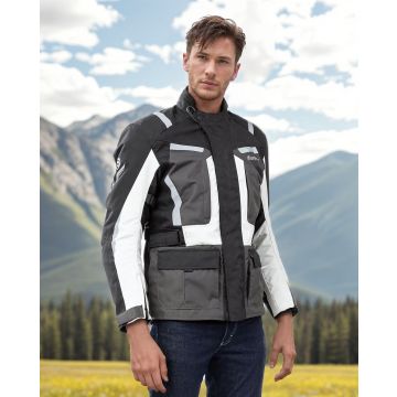 Chaqueta de moto, Befast RIDDICK con certificación CE - Negro Gris Claro