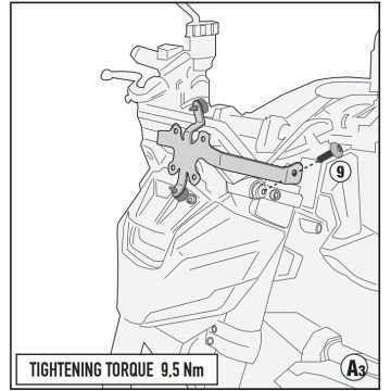 Kit de Fijación de Cúpula Givi A2169A para Yamaha MT-09 (2024)