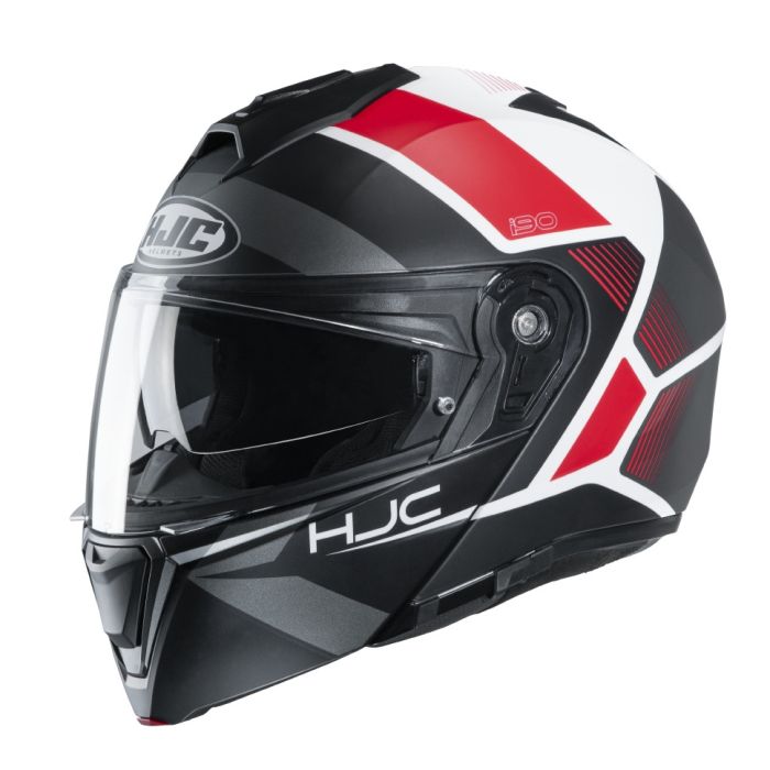 HJC i90 HOLLEN flip up helmet MC1SF Black White Red