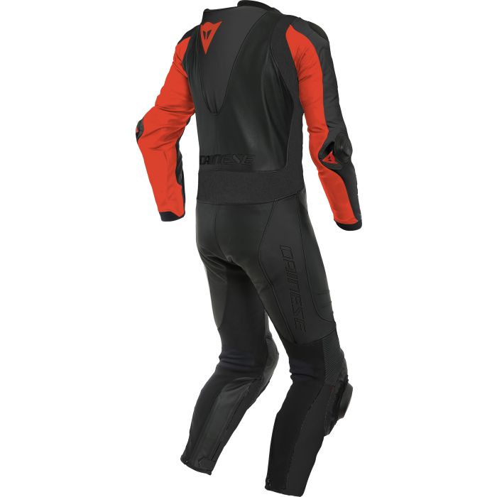 Dainese Laguna Seca 5 1pc Leather summer Suit Perforated Black Fluo-Red