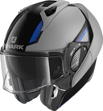 Shark EVO GT SEAN flip-up helmet Black Silver Blue